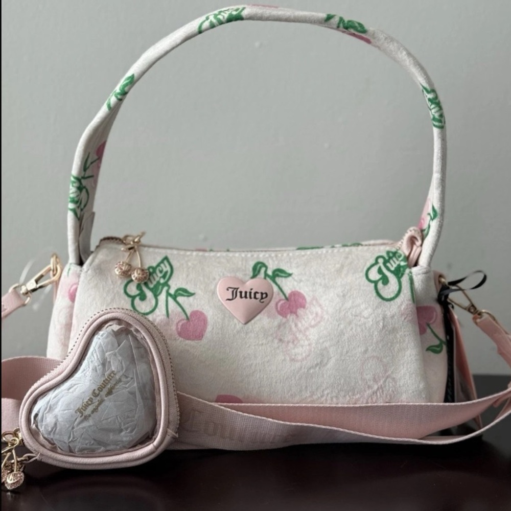 Juicy Couture Retro Juicy Cherry Shoulder Bag - Pink / Cream Multi